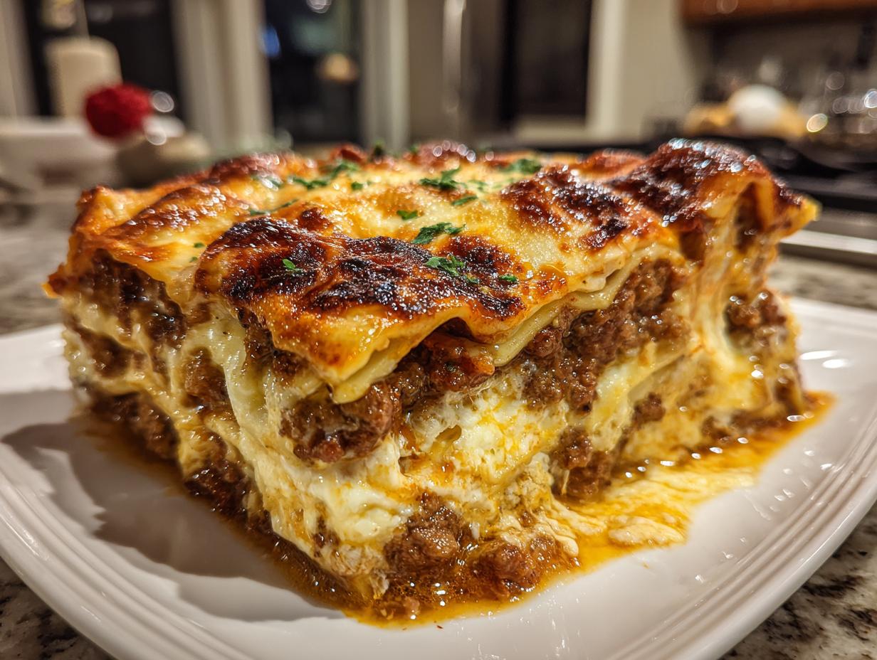 Klasyczna lasagne wołowa z kremowym beszamelem i mozzarellą - detail 1