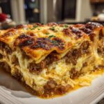 Klasyczna lasagne wołowa z kremowym beszamelem i mozzarellą