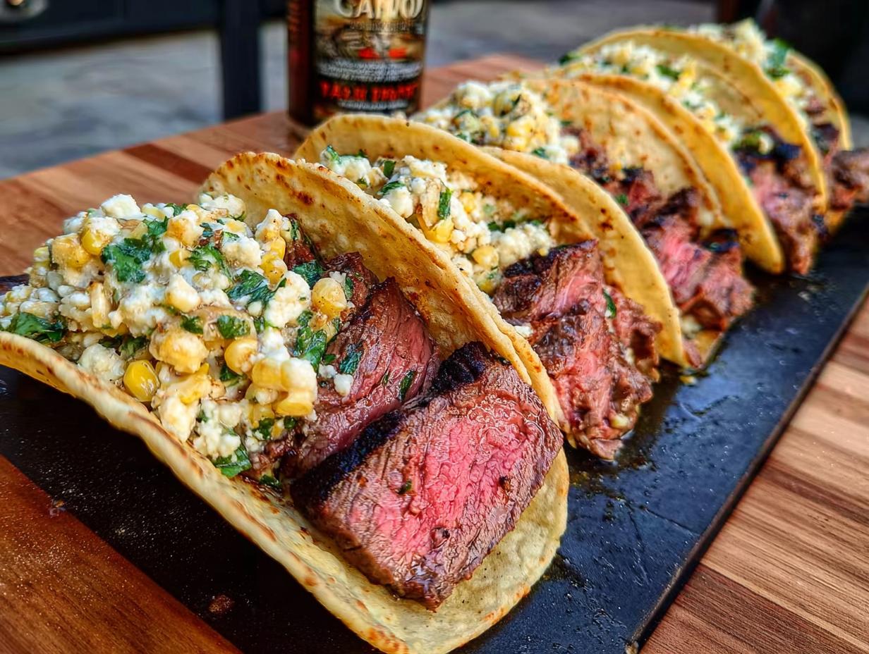Tacos z grillowanym stekiem i kremową sałatką z kukurydzy - detail 1