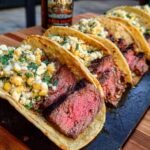 Tacos z grillowanym stekiem i kremową sałatką z kukurydzy