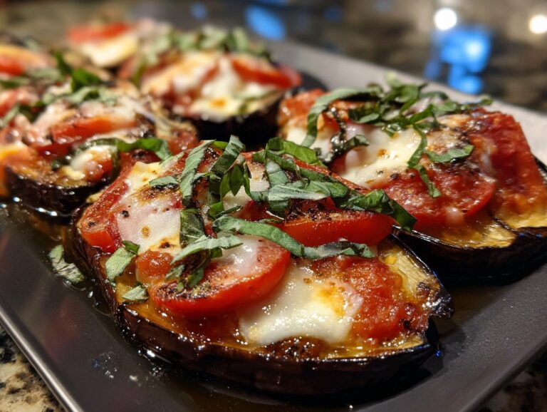 bakłażan caprese z mozzarellą i pomidorami