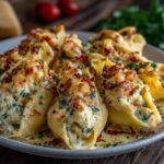 zapiekane muszle makaronowe ze szpinakiem, ricottą i chrupiącym boczkiem